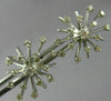 ESTATE LARGE 1.52CT DIAMOND 14KT WHITE GOLD FLOWER SNOWFLAKE SCREW BACK EARRINGS