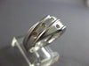 WIDE .11CT DIAMOND 14KT WHITE GOLD MATTE & SHINY MULTI ROW CRISS CROSS FUN RING