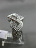 ESTATE MASSIVE .70CT DIAMOND ROUND PRINCESS 14K WHITE GOLD HEART FRIENDSHIP RING