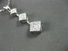 ESTATE LARGE .75CT DIAMOND 14K WHITE GOLD 3D THREE STONE FLOATING PENDANT #19036