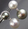 EXTRA LARGE .45CT DIAMOND & SOUTH SEA TAHITIAN PEARL 18KT WHITE GOLD 3D EARRINGS