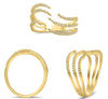 ESTATE .20CT DIAMOND 14KT YELLOW GOLD 3D ROUND MULTI LEAF CRISS CROSS FUN RING