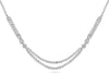 1.75CT DIAMOND 14KT WHITE GOLD ROUND DOUBLE STRAND LOVE KNOT BEZEL FUN NECKLACE