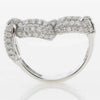 ESTATE LARGE 1.71CT DIAMOND 18K WHITE GOLD 3D SQUARE LOVE KNOT FLEXIBLE FUN RING