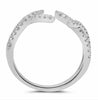 ESTATE .33CT DIAMOND 14KT WHITE GOLD 3D DIAMOND CUT CRISS CROSS X LOVE RING