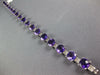 14.21CT DIAMOND & AAA AMETHYST 14KT WHITE GOLD CUSHION & ROUND TENNIS BRACELET