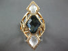 8.16CT DIAMOND & AAA BLUE TOPAZ & WHITE QUARTZ 14KT ROSE GOLD MULTI SHAPE RING