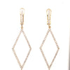 ESTATE 1.8CT DIAMOND 18K YELLOW GOLD 3D GEOMETRICAL FUN CLIP ON HANGING EARRINGS