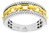 ESTATE .25CT DIAMOND 14KT WHITE AND YELLOW GOLD 3D MULTI LINK LOVE KNOT FUN RING