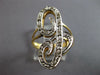 ESTATE LARGE .25CT DIAMOND 14KT WHITE & YELLOW GOLD J INITIAL DOUBLE PLATE RING