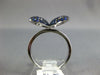 ESTATE .94CT AAA SAPPHIRE 18KT WHITE GOLD 3D BUTTERFLY LOVE RING