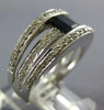 WIDE 1.57CT DIAMOND & AAA SAPPHIRE 18K WHITE GOLD 3D EMERALD CUT ENGAGEMENT RING