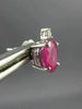 ESTATE 1.55CT DIAMOND & AAA RUBY 14KT WHITE GOLD 3D CLASSIC STUD EARRINGS #17188