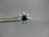 ESTATE 1.35CT DIAMOND & AAA SAPPHIRE 18KT WHITE GOLD 3D CLASSIC FLOWER EARRINGS