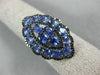 ESTATE LARGE 6.37CT BLACK DIAMOND & TANZANITE 14K WHITE GOLD MARQUISE SHAPE RING