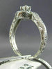 ESTATE WIDE .50CT DIAMOND 14K WHITE GOLD 3D FILIGREE WEDDING ENGAGEMENT RING SET