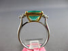 EXTRA LARGE 4.44CT DIAMOND & AAA EMERALD 18K 2 TONE GOLD CUSHION ENGAGEMENT RING