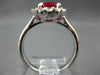 2.46CT DIAMOND & AAA RUBY 18KT WHITE GOLD 3D OVAL & ROUND FLOWER ENGAGEMENT RING