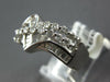ESTATE WIDE 1.36CT DIAMOND 18KT WHITE GOLD ROUND & BAGUETTE CRISS CROSS FUN RING