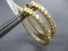 1.39CT DIAMOND 18KT YELLOW GOLD 3D INSIDE OUT OVAL HUGGIE HOOP HANGING EARRINGS