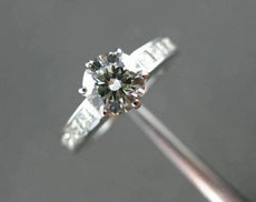 ESTATE 1.45CT ROUND DIAMOND 14KT WHITE GOLD SOLITAIRE ENGAGEMENT RING #22131
