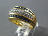 WIDE 1.99CT DIAMOND & AAA SAPPHIRE 18KT YELLOW GOLD MULTI ROW ANNIVERSARY RING