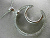 ANTIQUE LARGE .80CT DIAMOND 14K WHITE GOLD OPEN CLASSIC HALF MOON PENDANT #16072