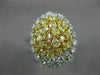 GIA LARGE 7.42CT WHITE & INTENSE YELLOW DIAMOND 18K 2 TONE GOLD 3D COCKTAIL RING