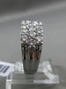 ESTATE 2.03CT DIAMOND 14KT WHITE GOLD 3 ROW SHARE PRONG WEDDING ANNIVERSARY RING