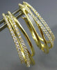 ESTATE WIDE .65CT DIAMOND 18KT YELLOW GOLD 3D CRISS CROSS OVAL CLIP ON EARRINGS