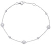 .39CT DIAMOND 14KT WHITE GOLD 3D CLASSIC FLOWER BY THE YARD LOVE TENNIS BRACELET