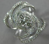 ESTATE EXTRA LARGE 1.90CT DIAMOND 14KT WHITE GOLD 3D OVAL FLOWER LOVE KNOT RING