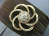 ESTATE LARGE .85CT DIAMOND 18KT GOLD & STAINLESS STEEL 3D FLOWER BANGLE BRACELET