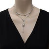 ESTATE LONG .85CT DIAMOND 18K WHITE GOLD MULTI SHAPE BAMBOO LARIAT FUN NECKLACE