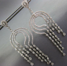 EXTRA LARGE 4.50CT DIAMOND 14K WHITE GOLD HORSE SHOE CHANDELIER HANGING EARRINGS