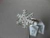 ANTIQUE .14CT DIAMOND 18KT WHITE GOLD 3D PAVE HANDCRAFTED SNOWFLAKE FUN RING