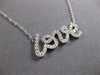 ESTATE .30CT DIAMOND 14KT WHITE GOLD 3D CLASSIC SCRIPT LOVE FUN NECKLACE