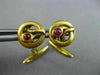 ANTIQUE .30CT AAA RUBY 18KT YELLOW GOLD SWIRL SNAKE CIRCULAR FUN MEN'S CUFFLINKS