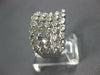 ESTATE LARGE 2.40CT DIAMOND 14KT WHITE GOLD ROUND 3D MULTI ROW ANNIVERSARY RING