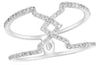 ESTATE .31CT DIAMOND 14KT WHITE GOLD CRISS CROSS GEOMETRICAL LOVE KNOT FUN RING