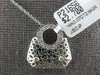 ESTATE .07CT DIAMOND 14K WHITE GOLD HANDCRAFTED MULTI FLOWER LADY PURSE PENDANT