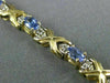 ESTATE 3.38CT DIAMOND & AAA TANZANITE 14KT TWO TONE GOLD 3D LOVE BRACELET #6156