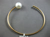 .09CT DIAMOND & AAA SOUTH SEA PEARL 14KT YELLOW GOLD 3D FLEXIBLE BANGLE BRACELET
