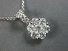 ESTATE 1.0CT DIAMOND 14KT WHITE GOLD 3D CLASSIC FLOWER LOVE FLOATING PENDANT