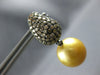 ESTATE LARGE 2.65CT MOCHA DIAMOND & AAA GOLDEN SOUTH SEA PEARL 18KT BLACK GOLD EARRINGS