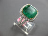 LARGE 6.54CT DIAMOND & AAA EMERALD 18KT 2 TONE GOLD CLASSIC HALO ENGAGEMENT RING