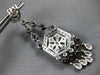 1.62CT WHITE & CHOCOLATE FANCY DIAMOND 14KT WHITE GOLD HEXAGON HANGING EARRINGS