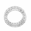 LARGE 8.52CT DIAMOND 18KT WHITE GOLD 3D ROUND & BAGUETTE 3 ROW ANNIVERSARY RING
