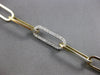 LARGE & LONG 1.1CT DIAMOND 14KT 2 TONE GOLD 3D CLASSIC OVAL LINK TENNIS BRACELET