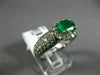 ESTATE LARGE 3.79CT DIAMOND & AAA EMERALD PLATINUM 3D OVAL PAVE ANNIVERSARY RING